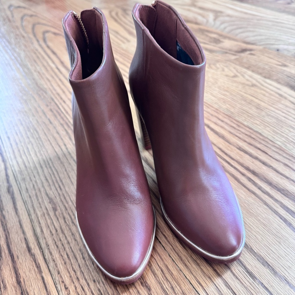 Ted Baker London size 36 Lorca 2 Ankle Boots cognac leather & metallic accents - Picture 4 of 10